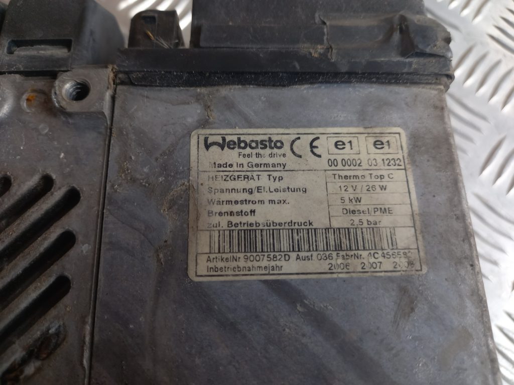 Autonomais sildītājs (Webasto) priekš VW TOUAREG 2007 6 Autonomais sildītājs (Webasto) priekš VW TOUAREG 2007