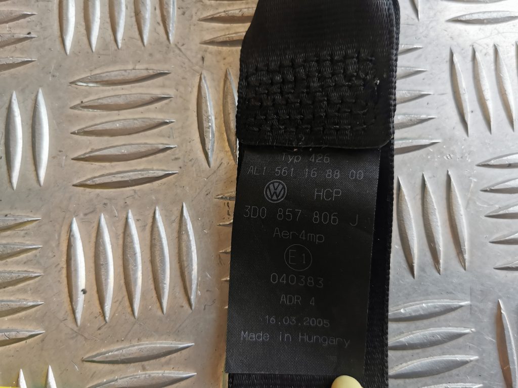 Aizmugurējā labā drošības josta priekš VW PHAETON 2005 3 Aizmugurējā labā drošības josta priekš VW PHAETON 2005