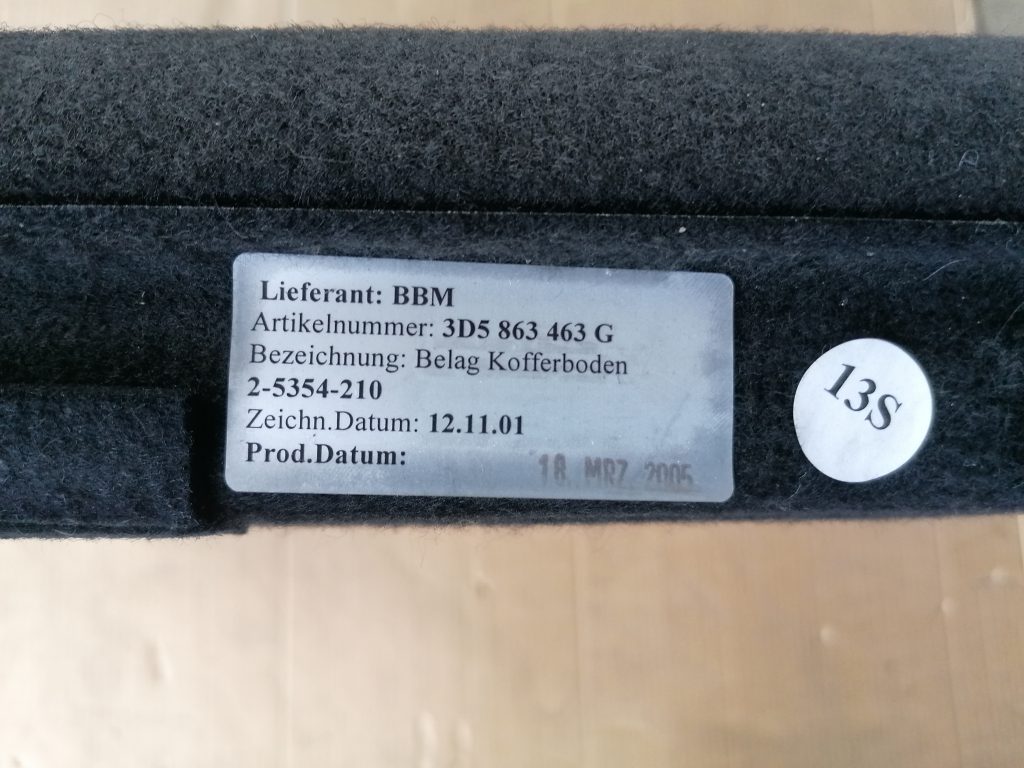 Bagāžnieka grīda priekš VW PHAETON 2005 3 Bagāžnieka grīda priekš VW PHAETON 2005