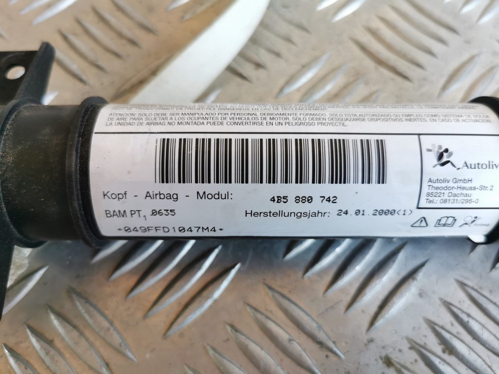 Griestu drošības spilvens, pa labi priekš AUDI A6 1998