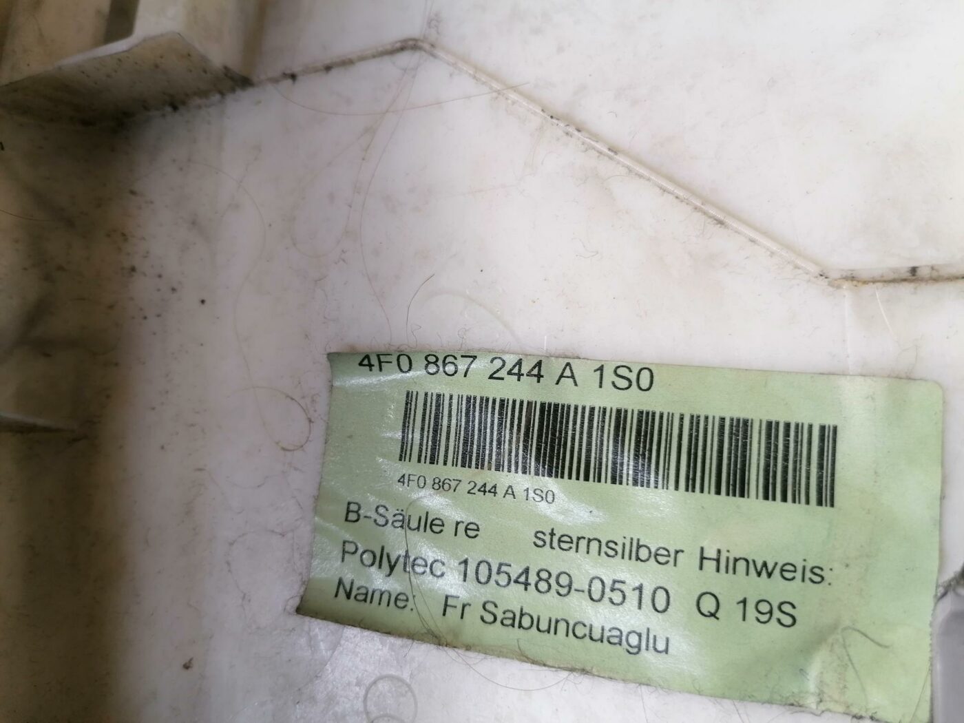 Vidējas salona statnes apdare priekš AUDI A6 2008 3 Vidējas salona statnes apdare priekš AUDI A6 2008