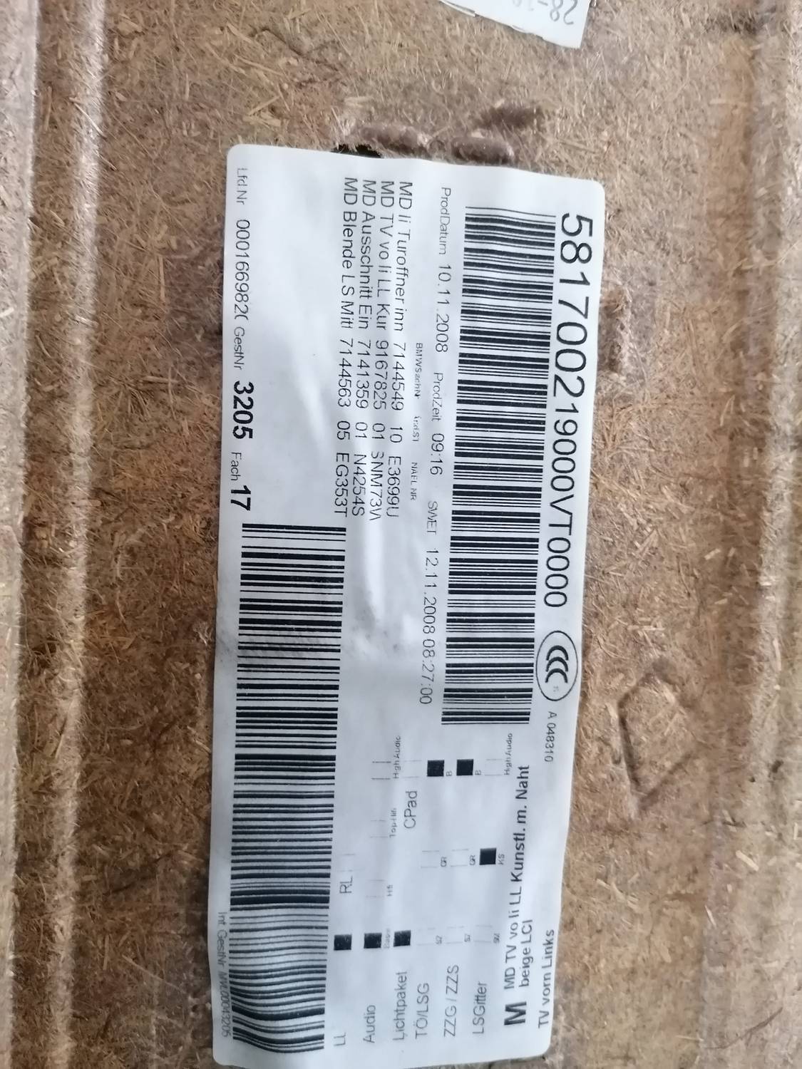 Sēdekļu komplekts priekš BMW 318D E91 2008 TOURING