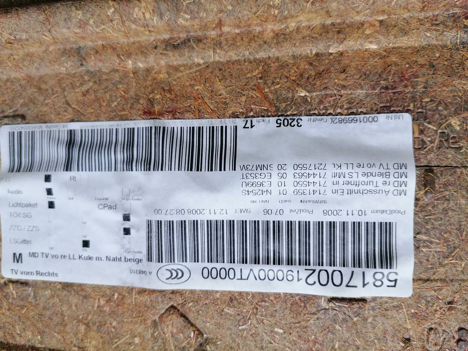 Sēdekļu komplekts priekš BMW 318D E91 2008 TOURING