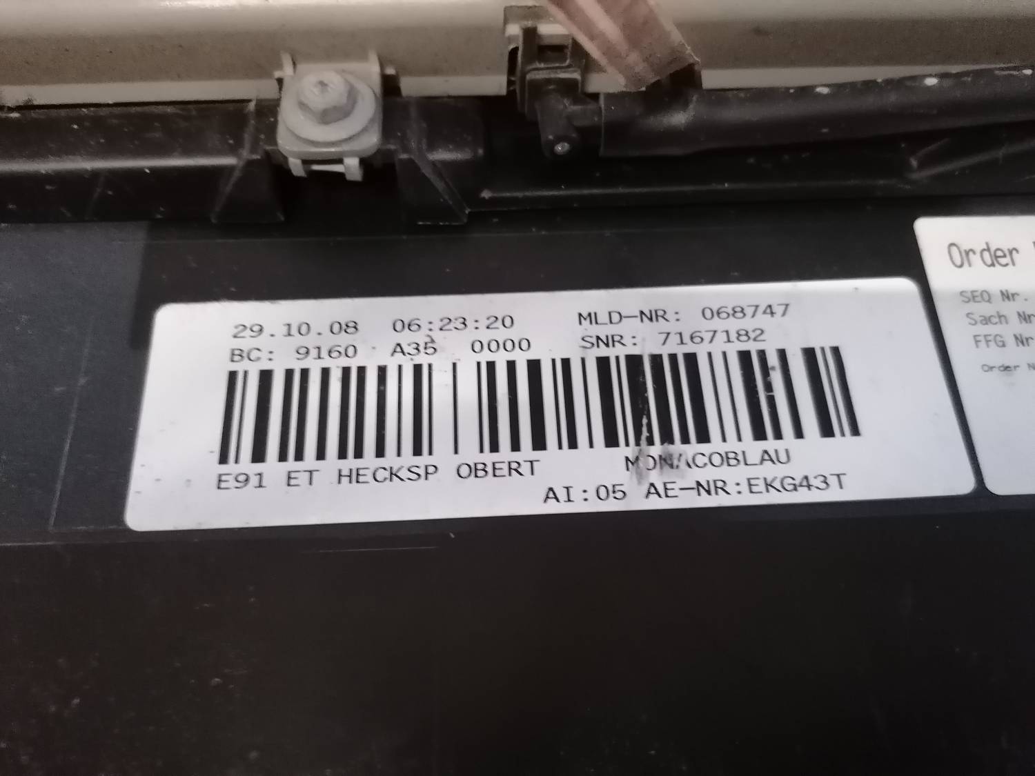 Bagāžnieka vāka spoileris priekš BMW 318D E91 2008 TOURING