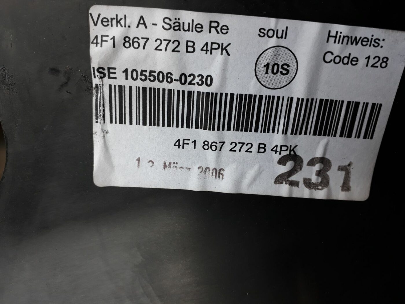 Sliekšņa priekšēja laba uzlika (salonā) priekš AUDI A6 AVANT 2006