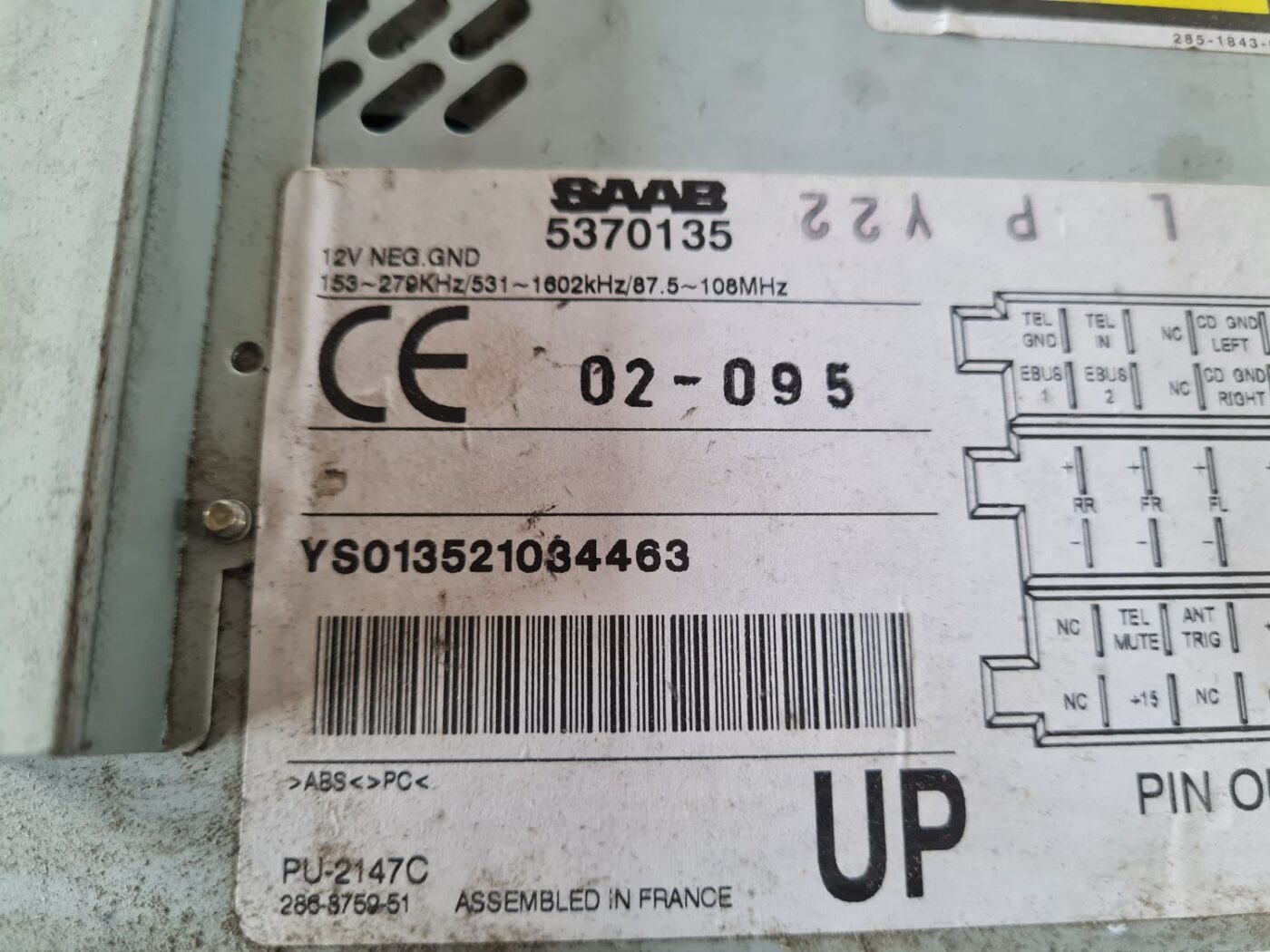 CD/DVD/Navigācijas bloks priekš SAAB 9-5 1999 4 CD/DVD/Navigācijas bloks priekš SAAB 9-5 1999